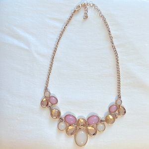 Pink/gold/cream statement necklace